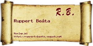 Ruppert Beáta névjegykártya